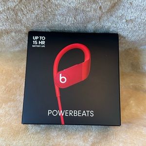 Red Powerbeats headphones